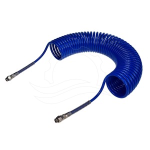 Spiralinė žarna PA 8x6mm (86mm spiralė) 12m mėlyna (komplektas)